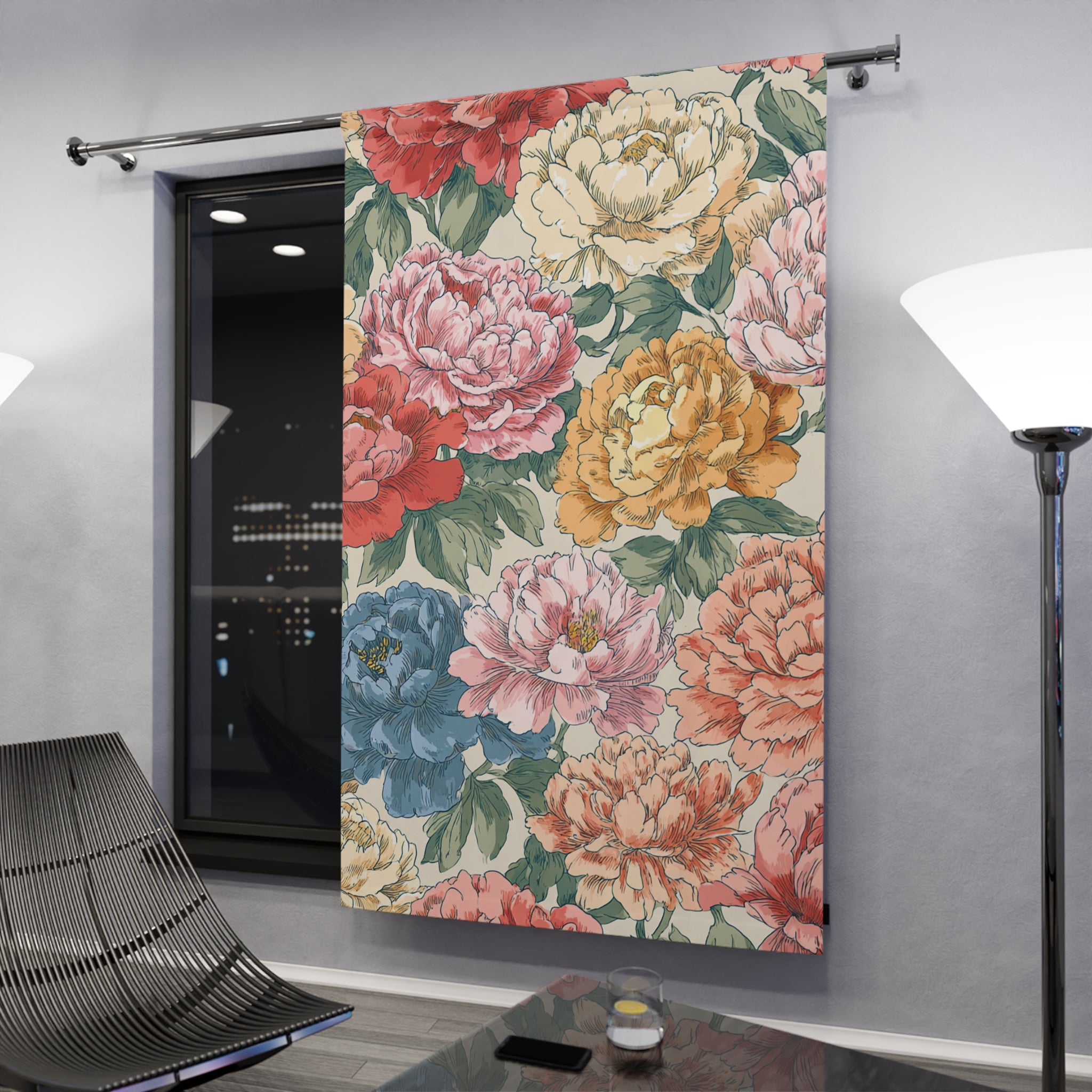 Floral Peony Singel Panel