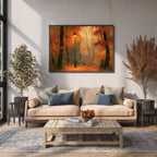 Autumn Streetlamp Painting