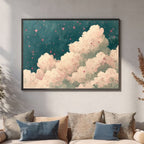 Starry sky atural light blue colored wall art. Living room wall art perfect for home decor or dorm room home decor.
