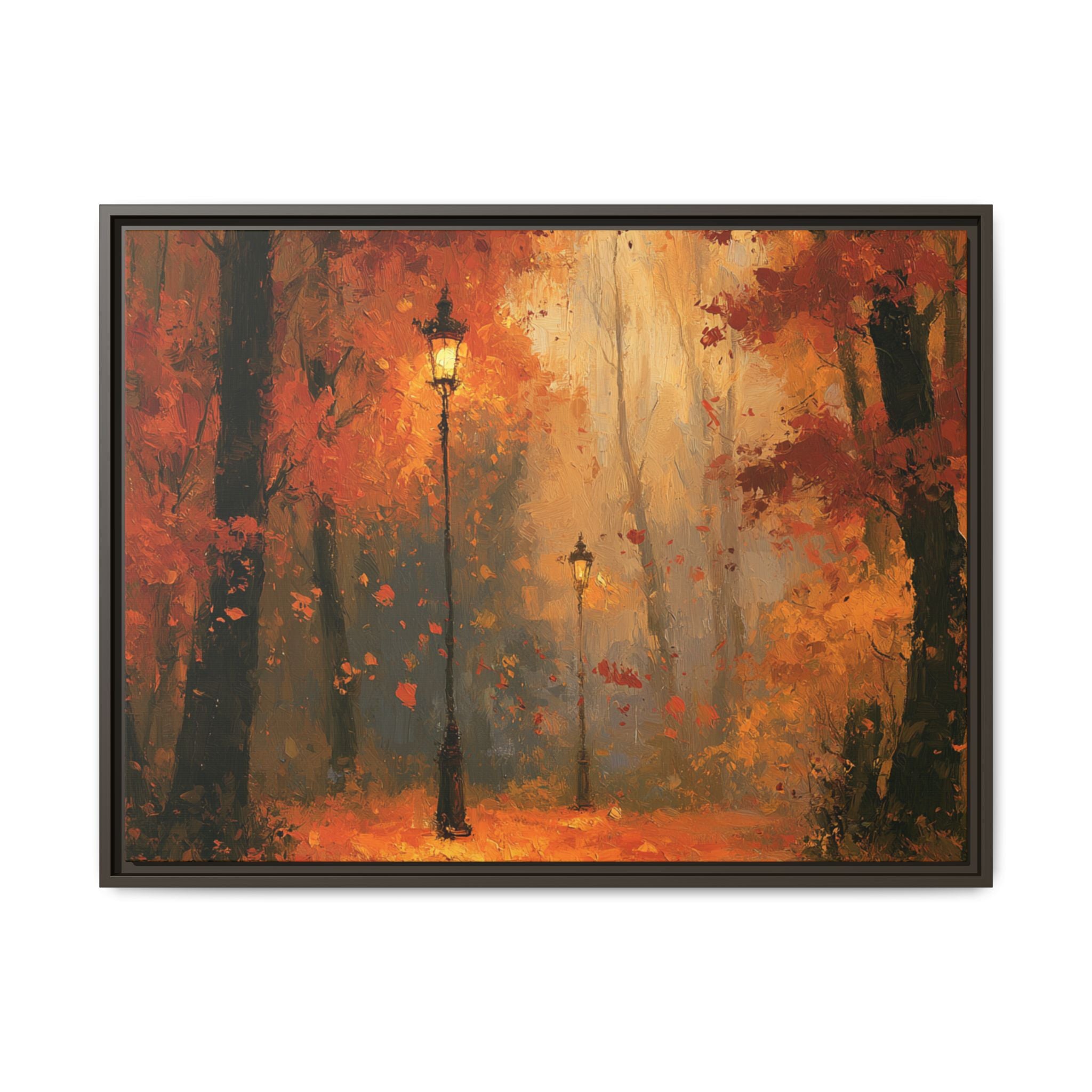 Autumn Streetlamp Painting