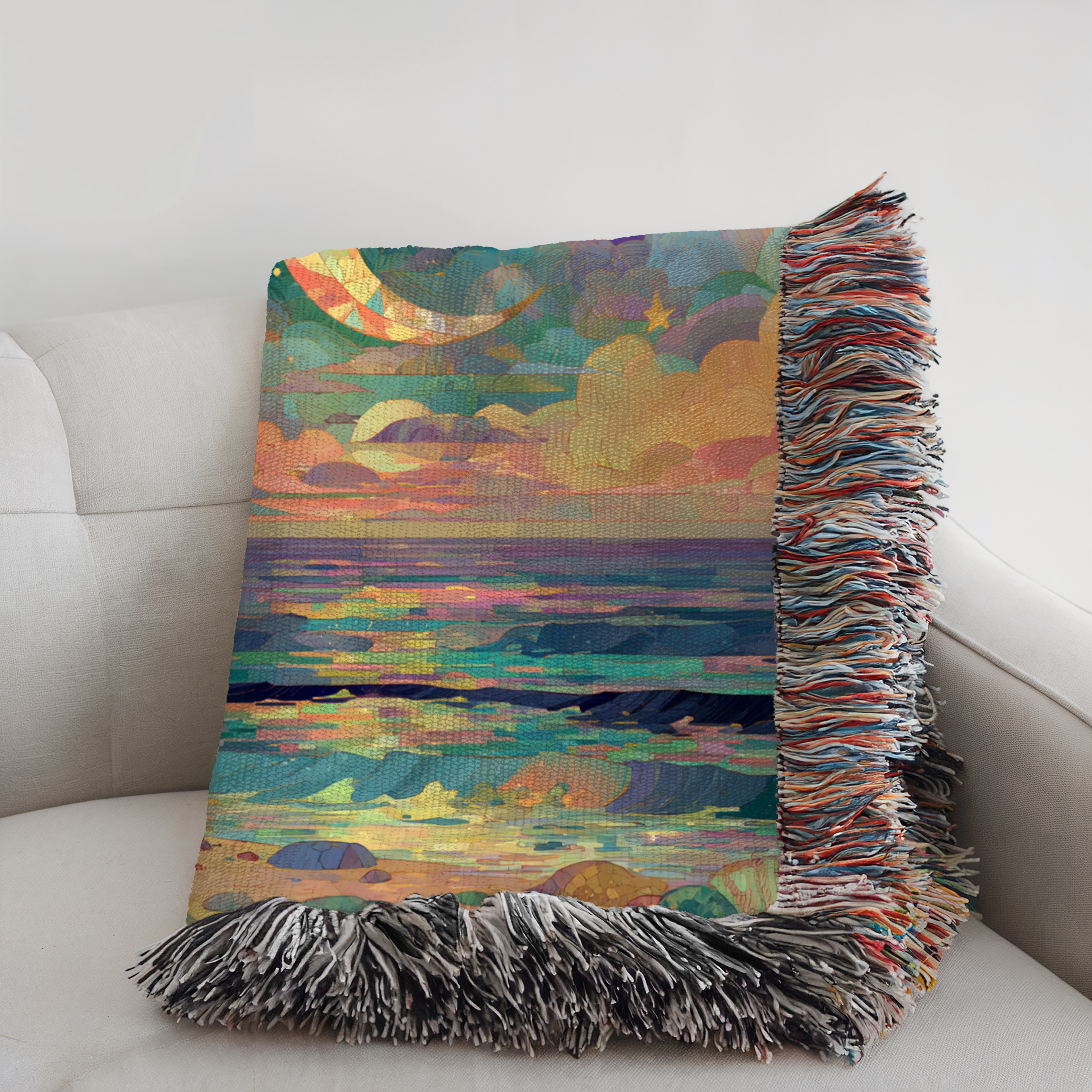Abstract Celestial Moon and Stars