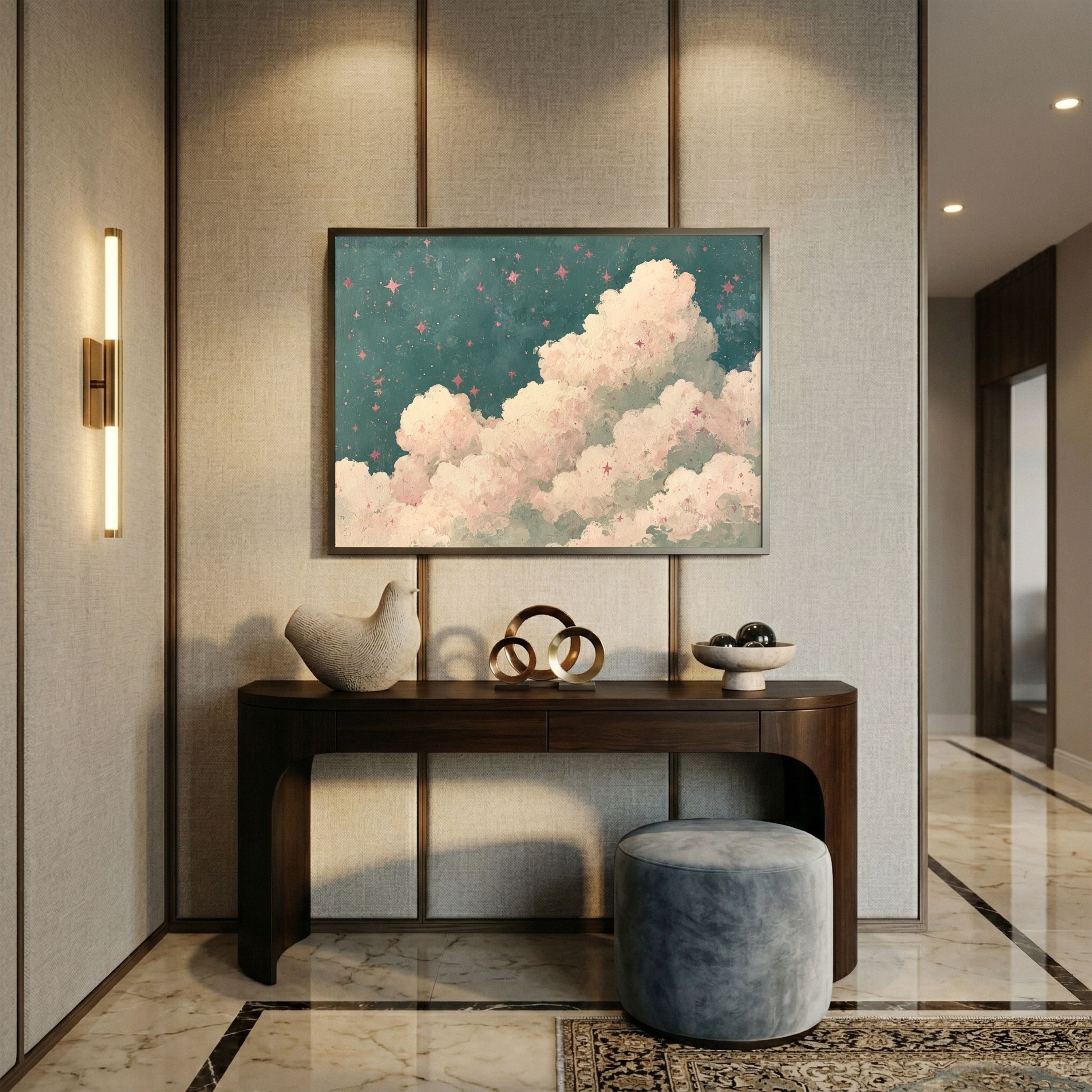Starry Cloudy Sky Wall Art