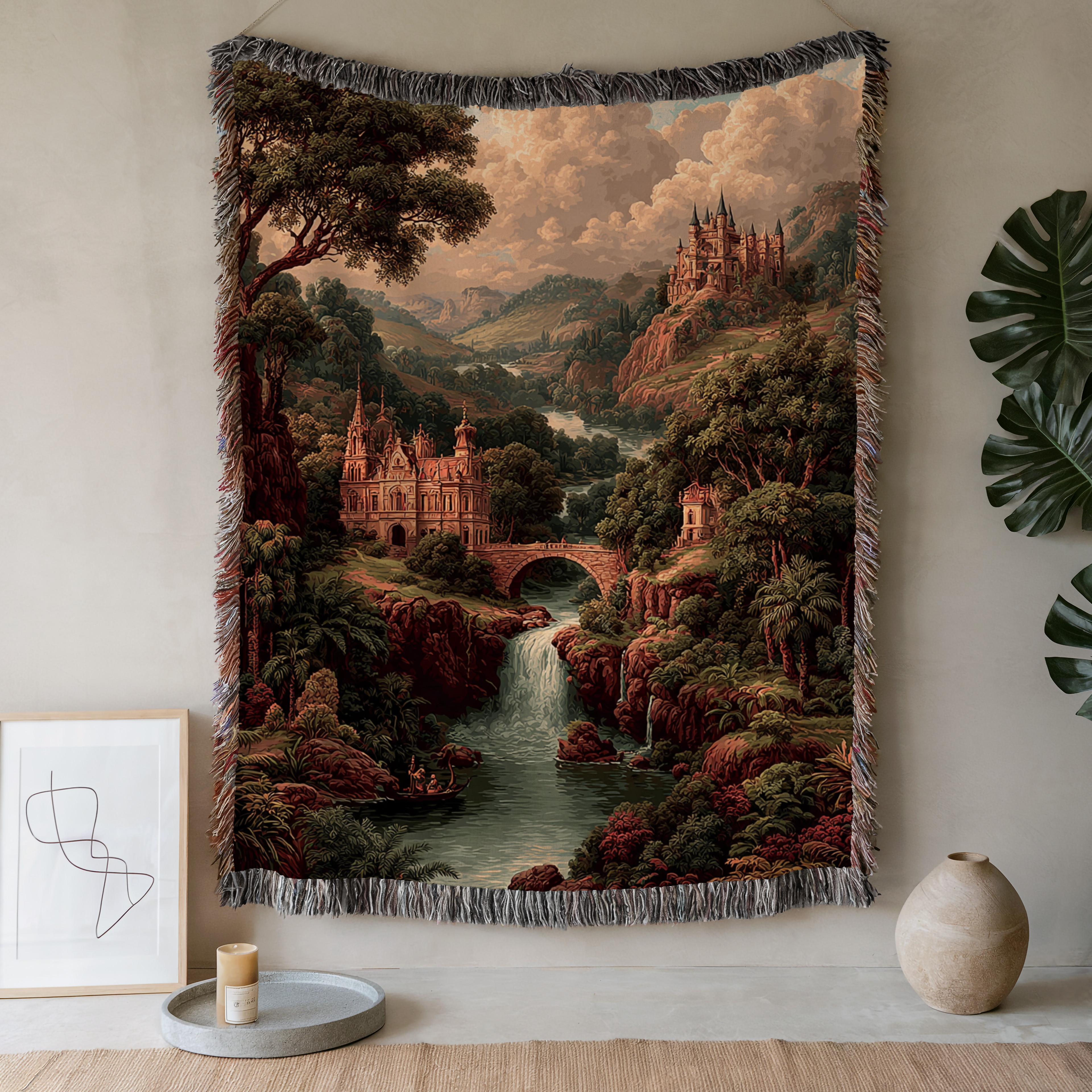 Abstract Earth Tones Tapestry