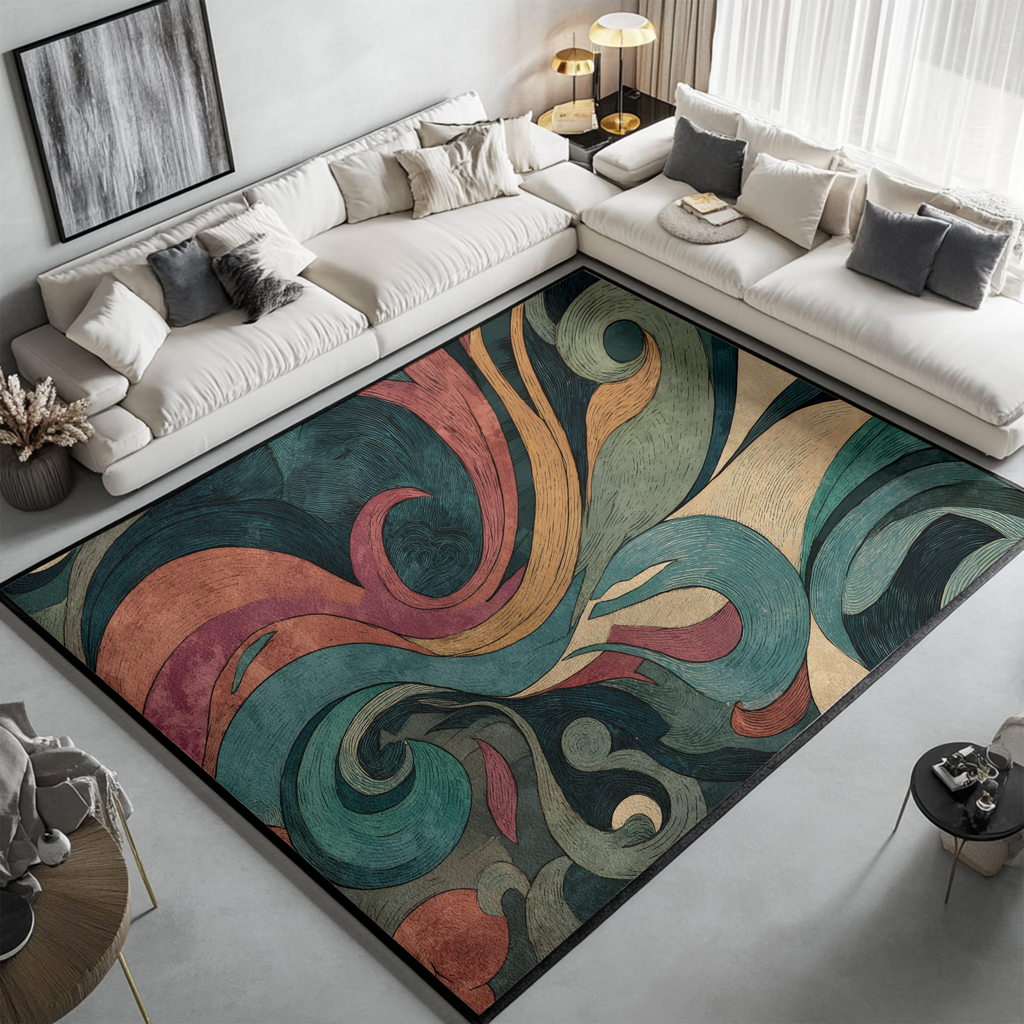 Abstract Multicolor Curved