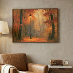 Autumn Streetlamp Painting