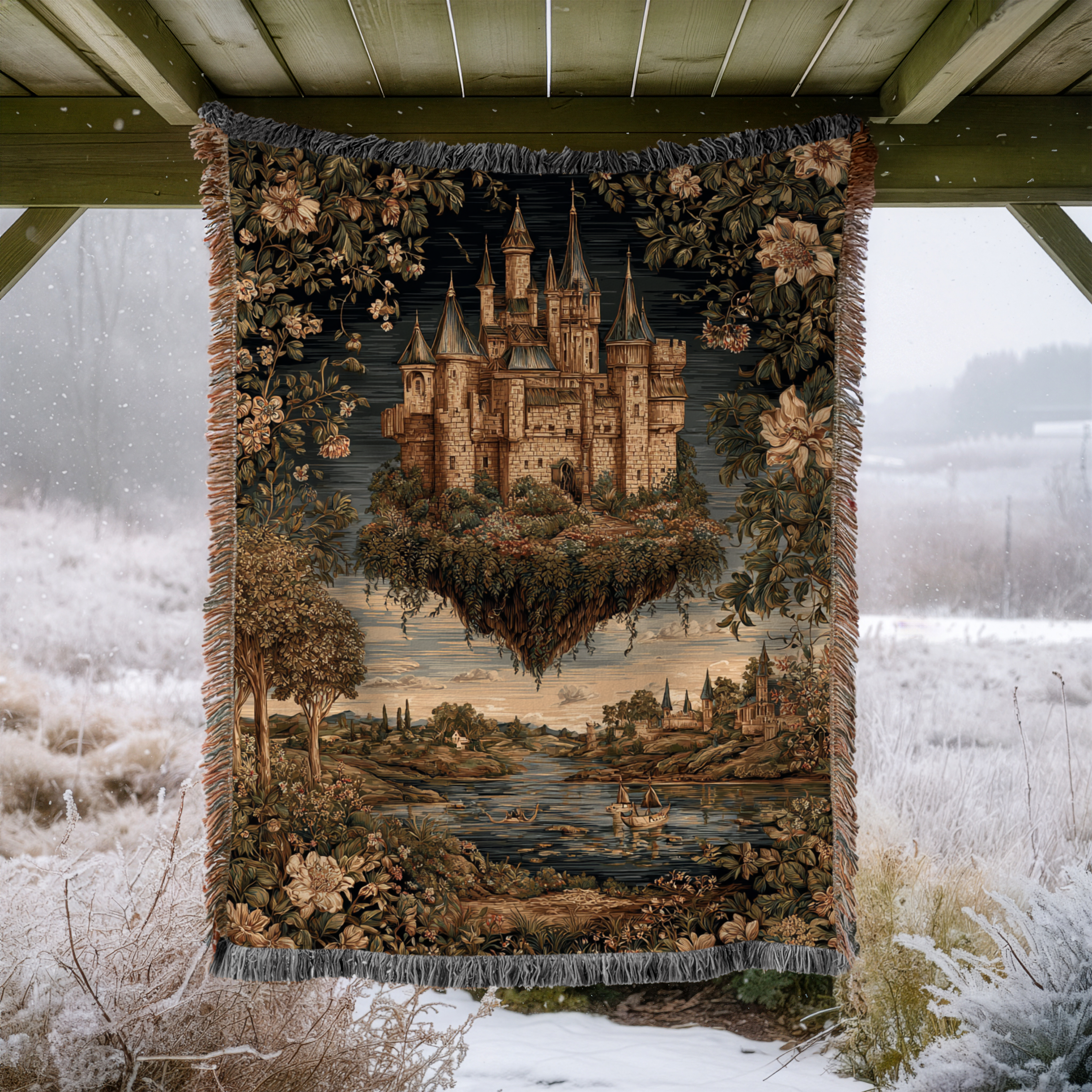 Vintage Medieval Floating Castle