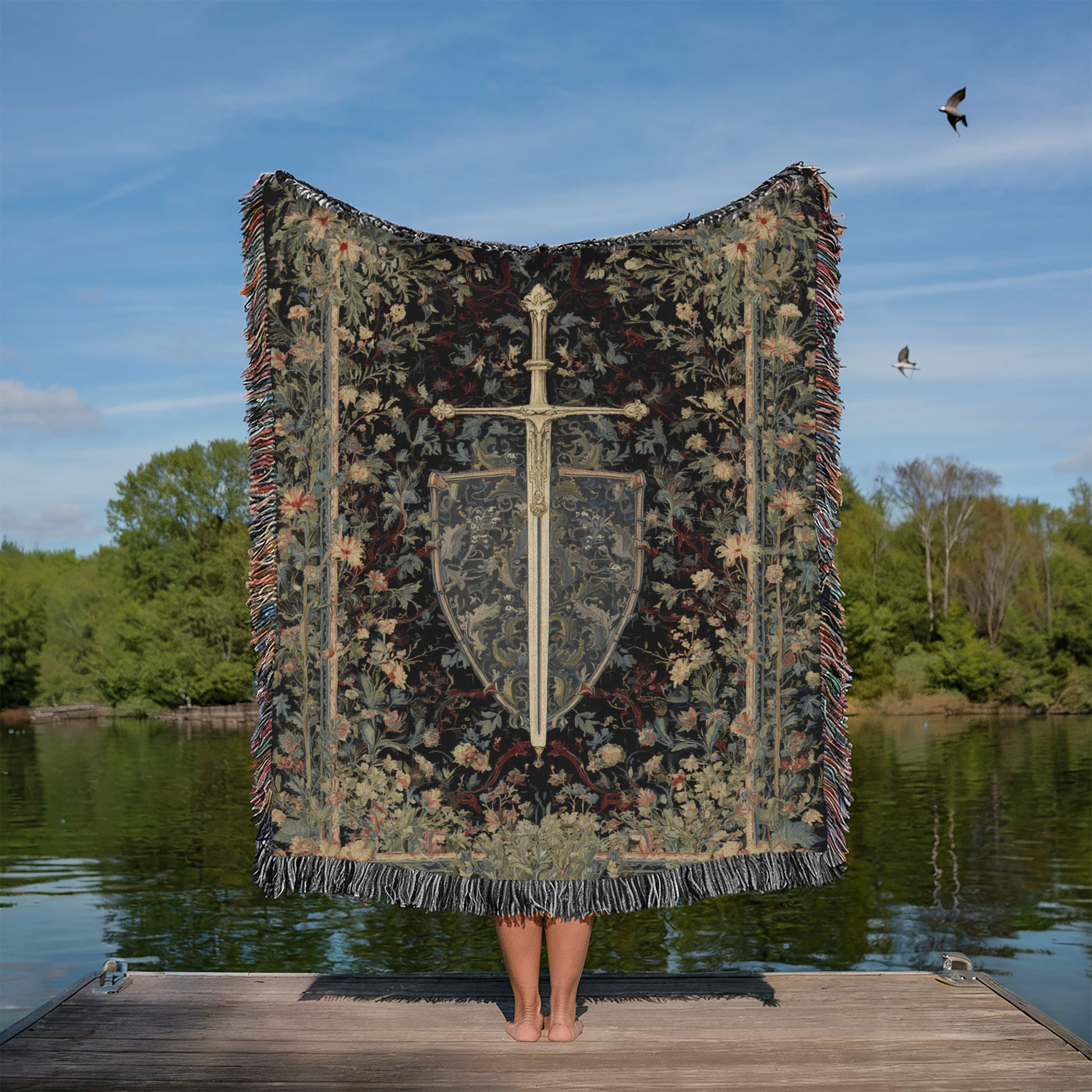 Medieval Sword Heraldic Throw