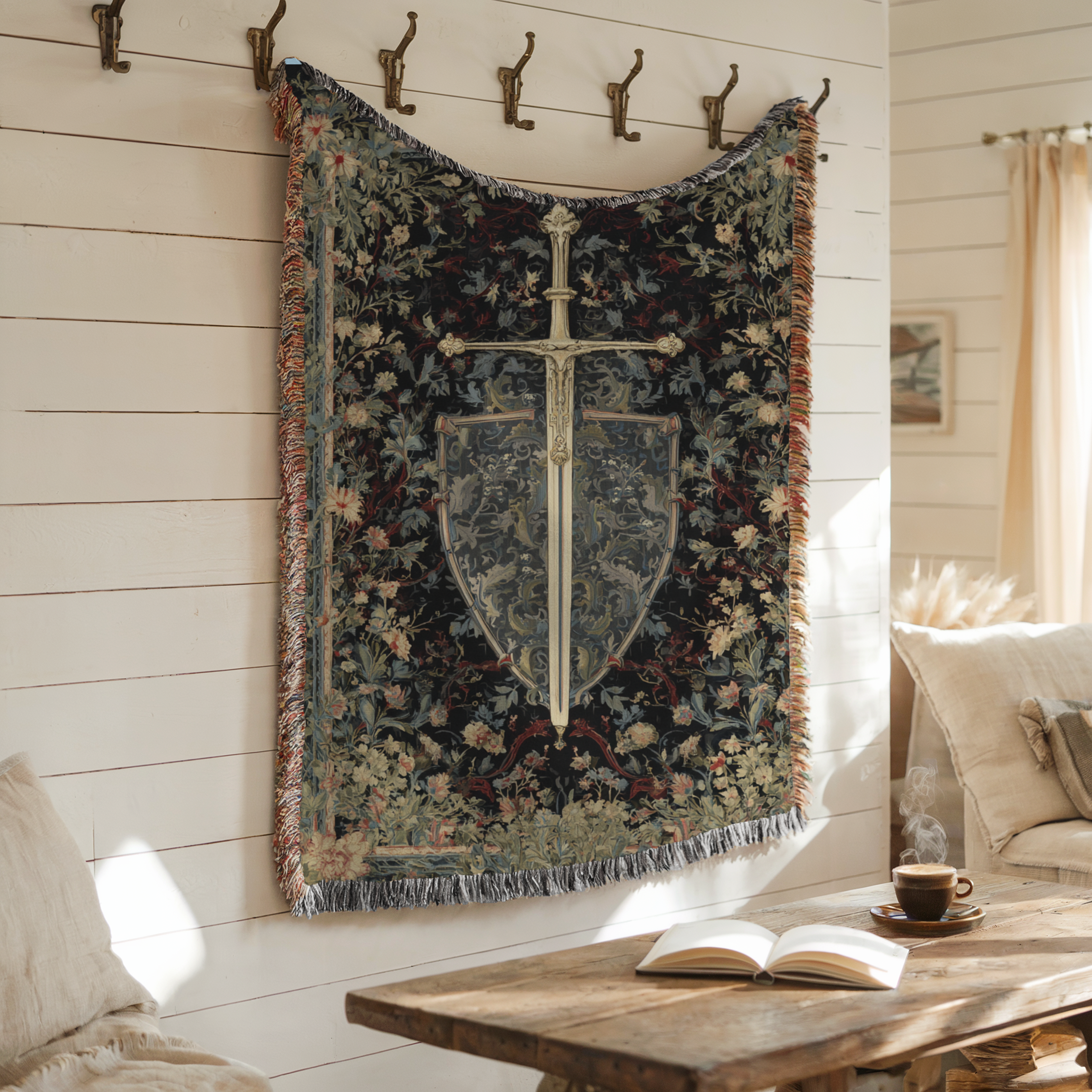 Medieval Sword Heraldic Throw