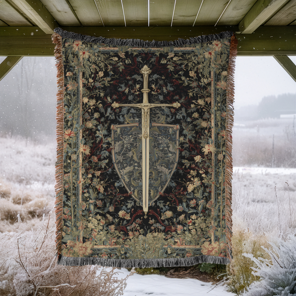 Medieval Sword Heraldic Throw