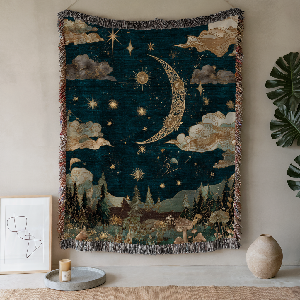 Celestial Moon and Stars