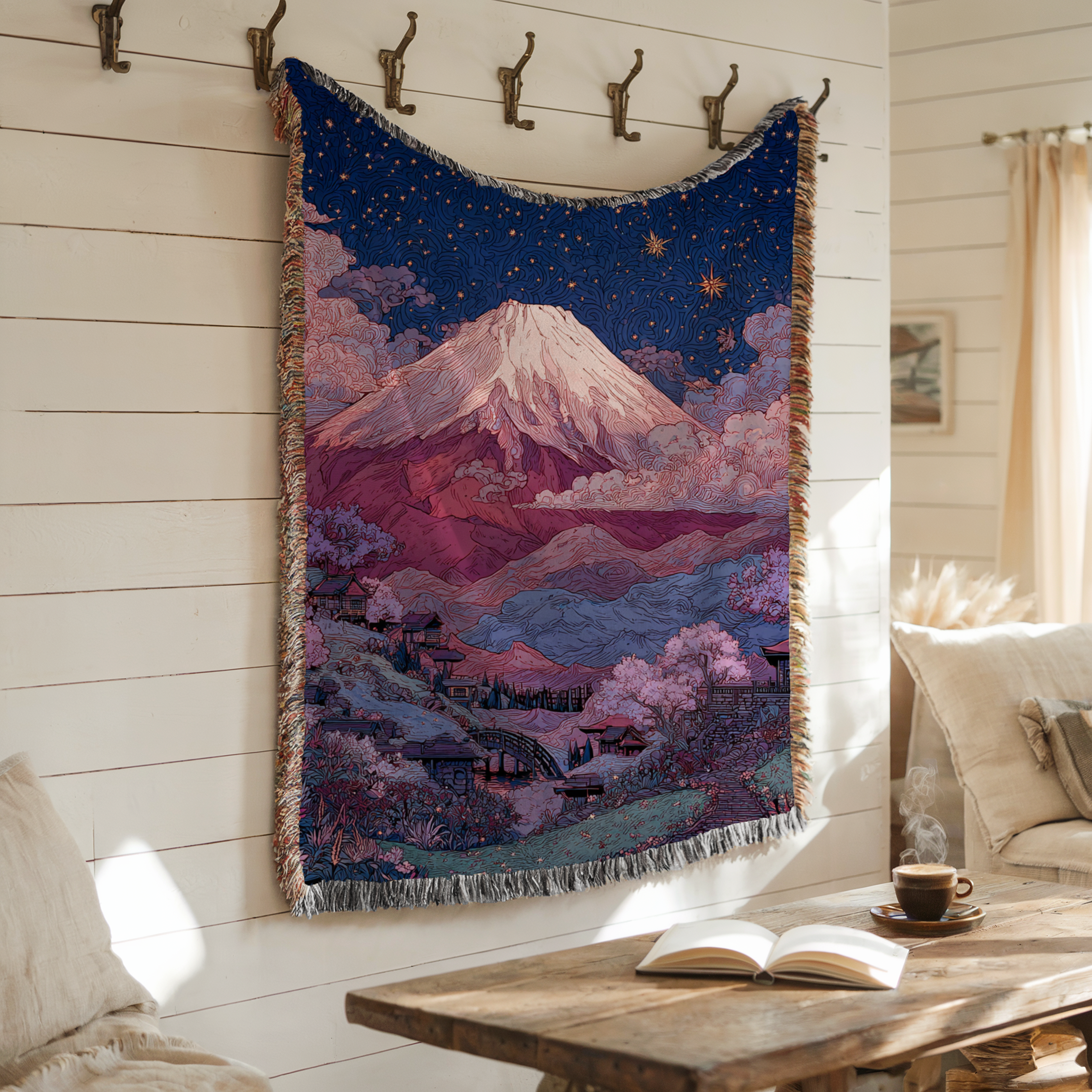 Mount Fuji Purple Night Sky