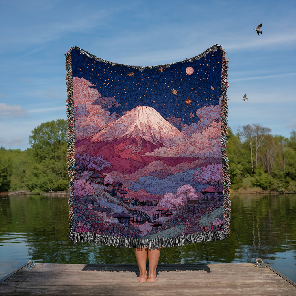 Mount Fuji Purple Night Sky