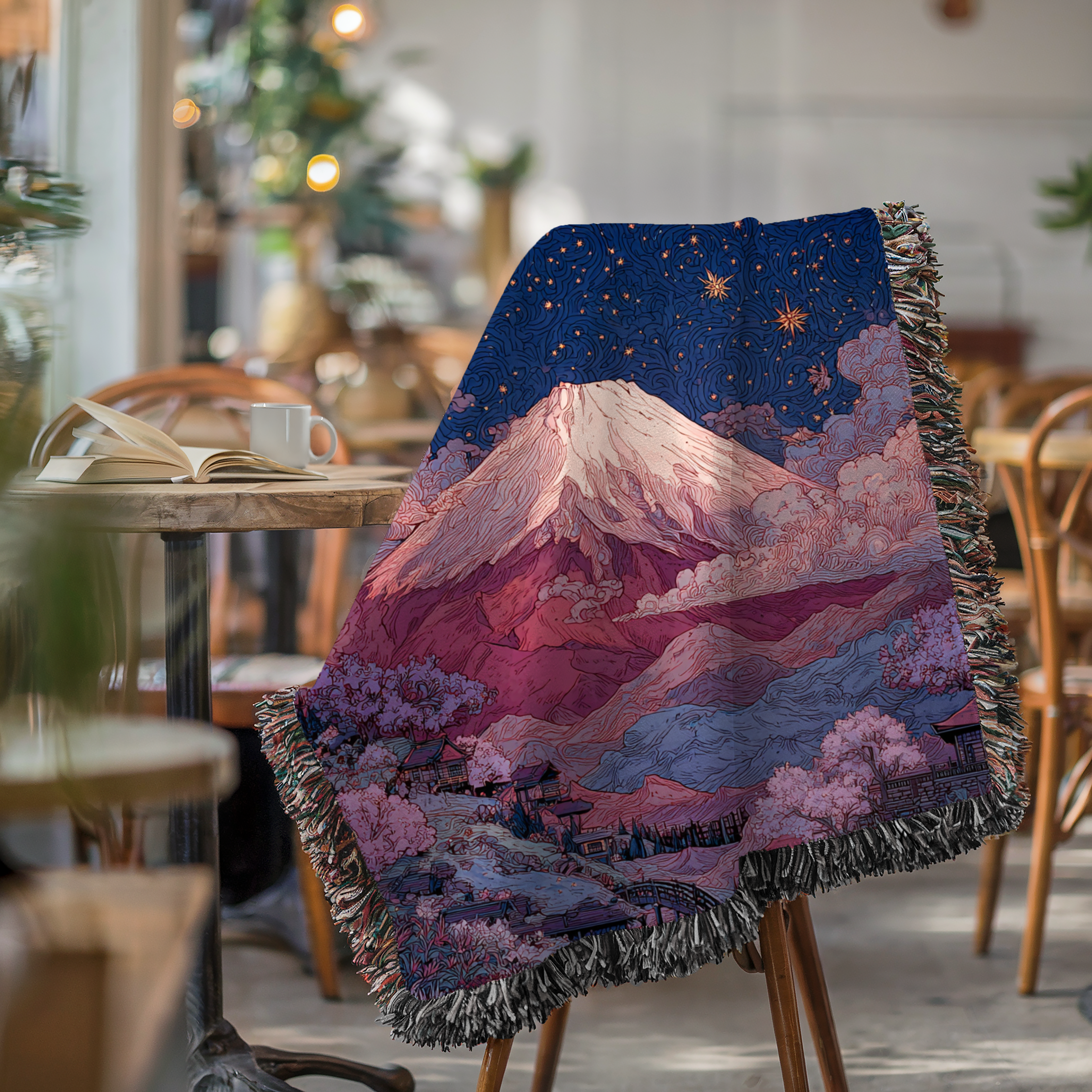 Mount Fuji Purple Night Sky