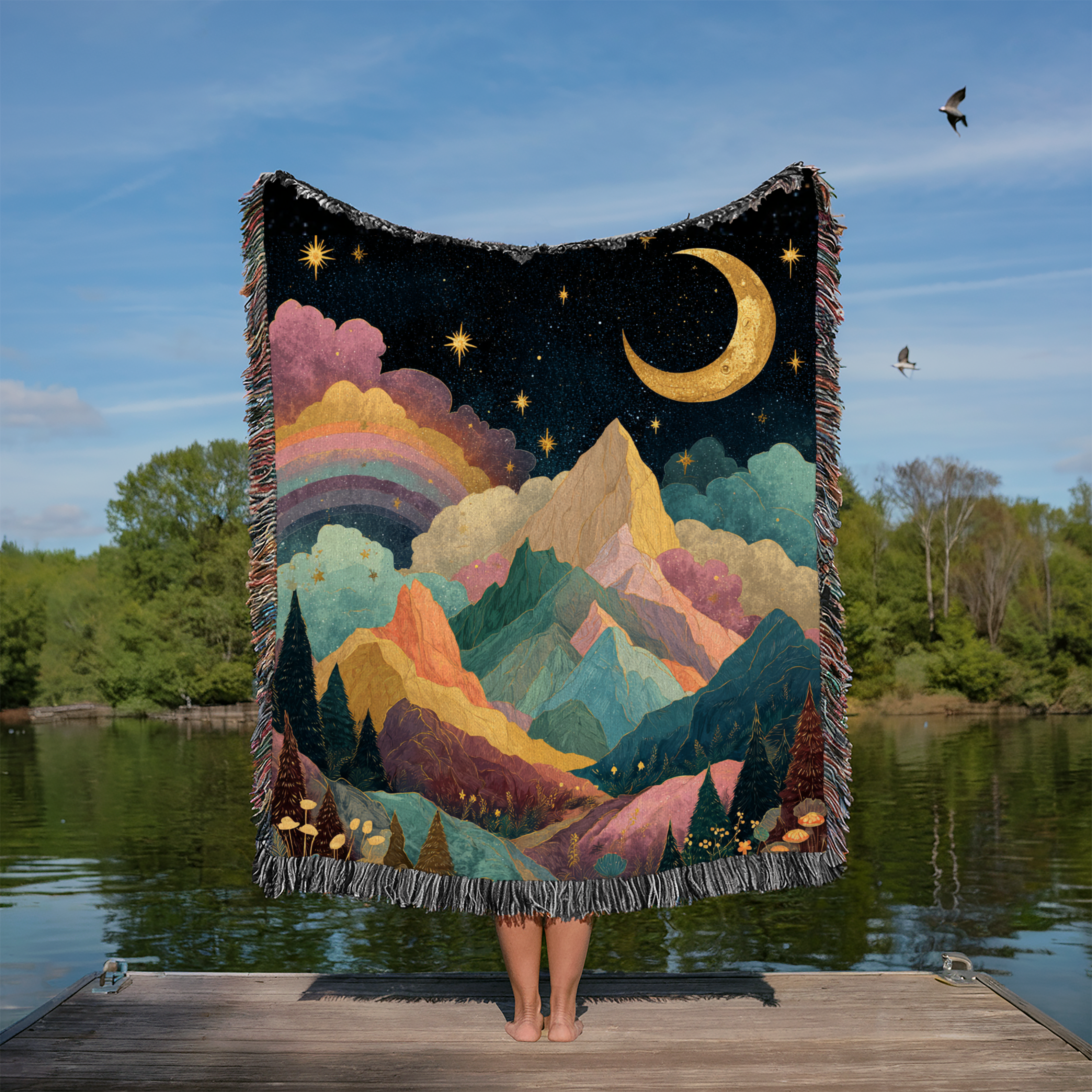 Crescent Moon Rainbow Land