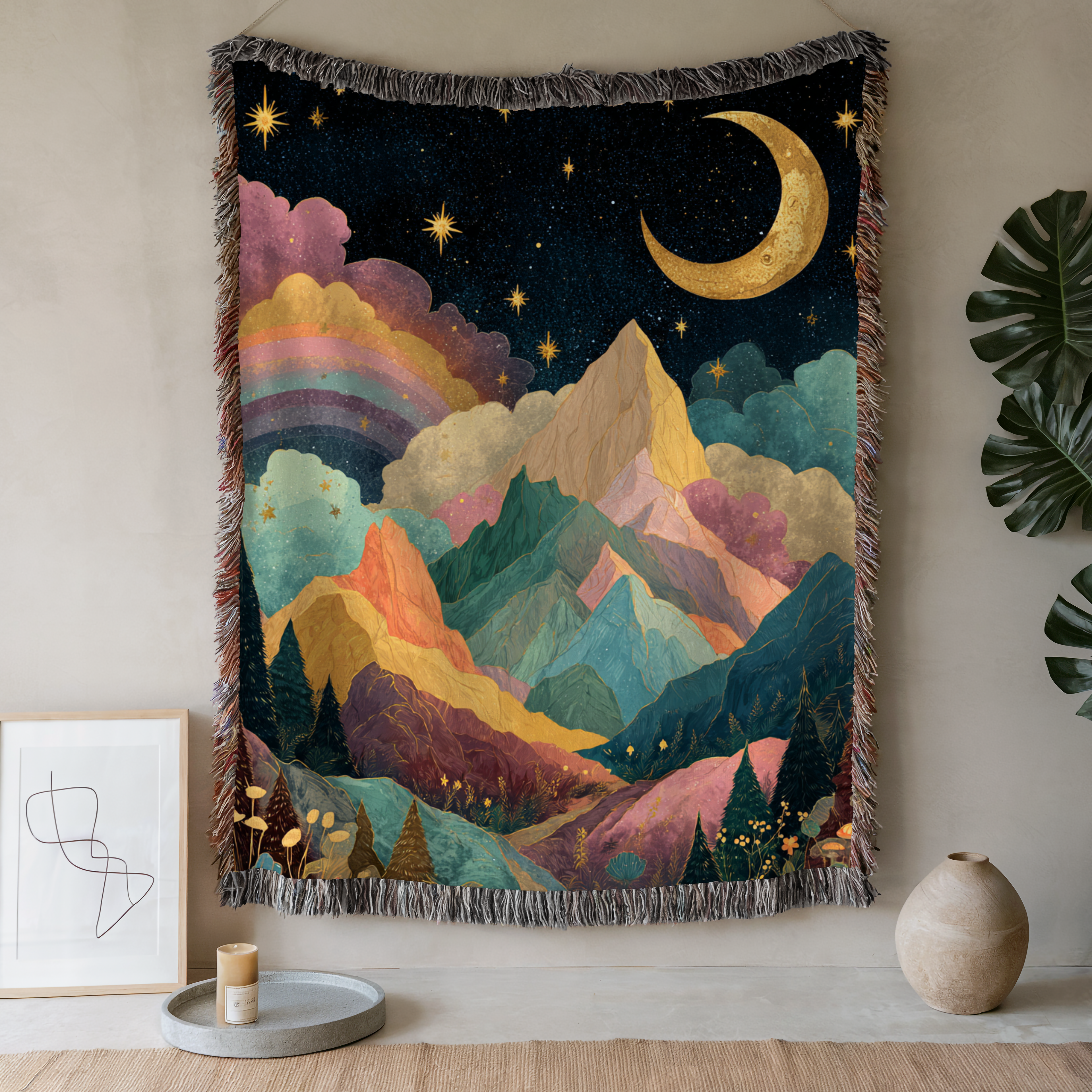 Crescent Moon Rainbow Land