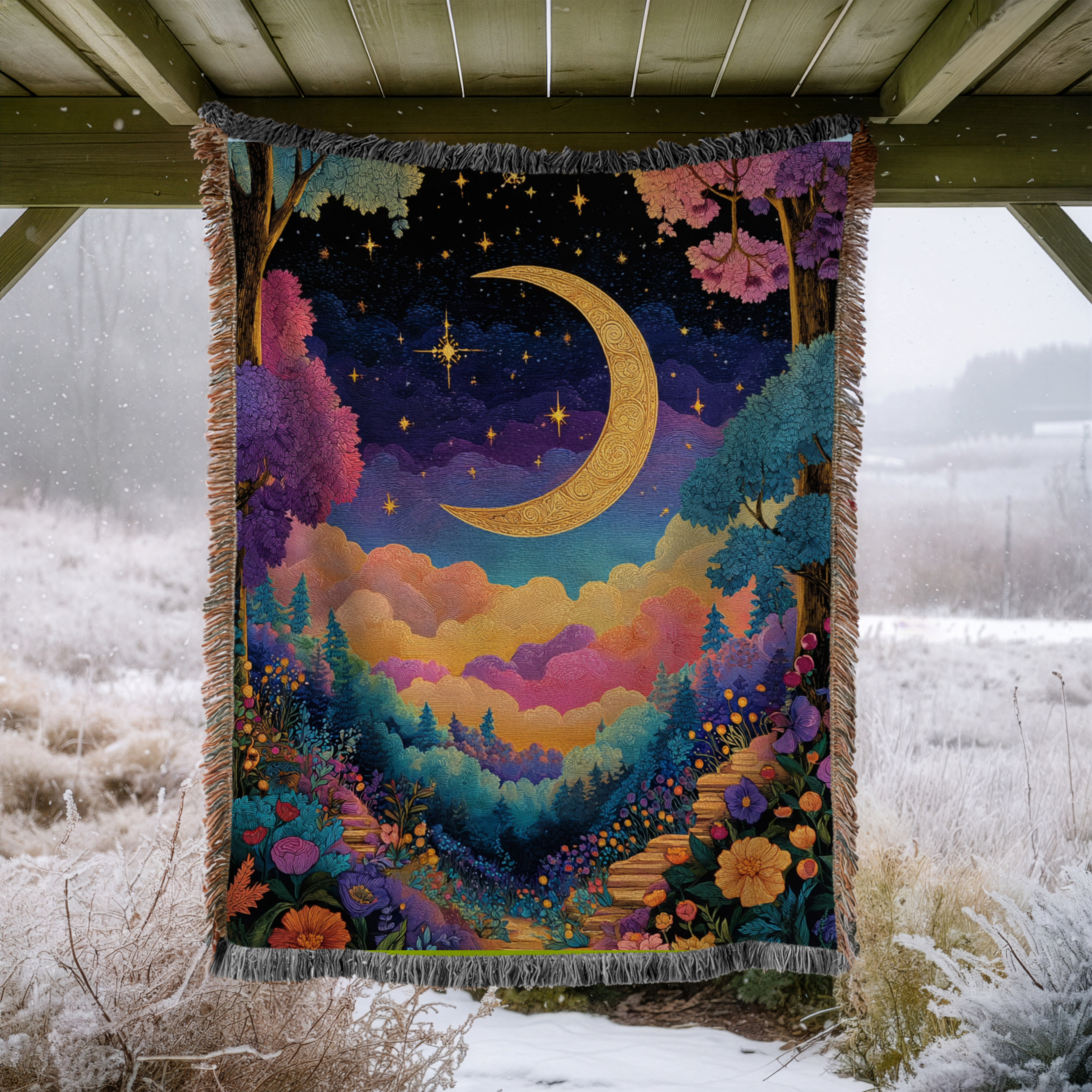 Multicolor Forest Celestial Crescent Moon