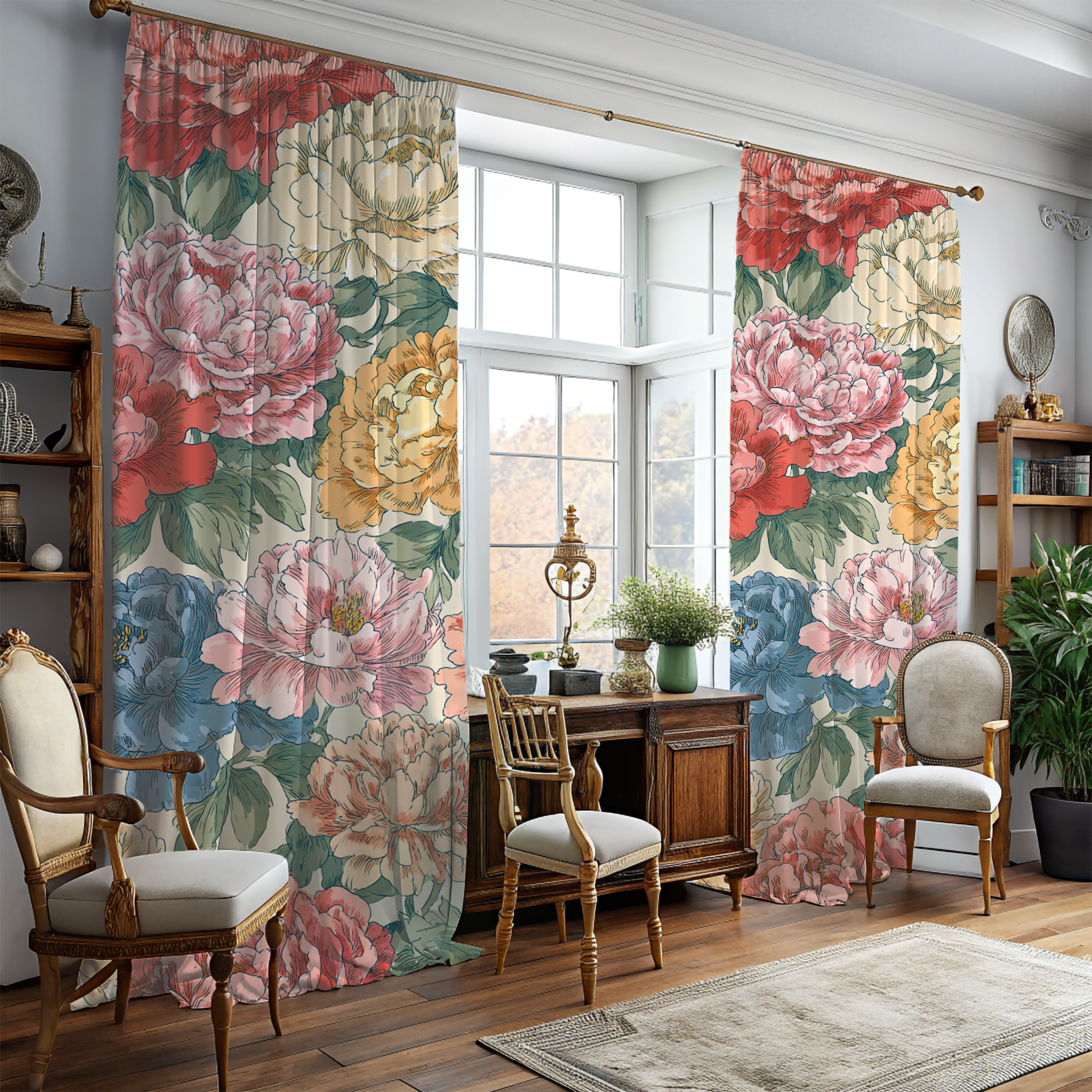 Floral Peony Singel Panel