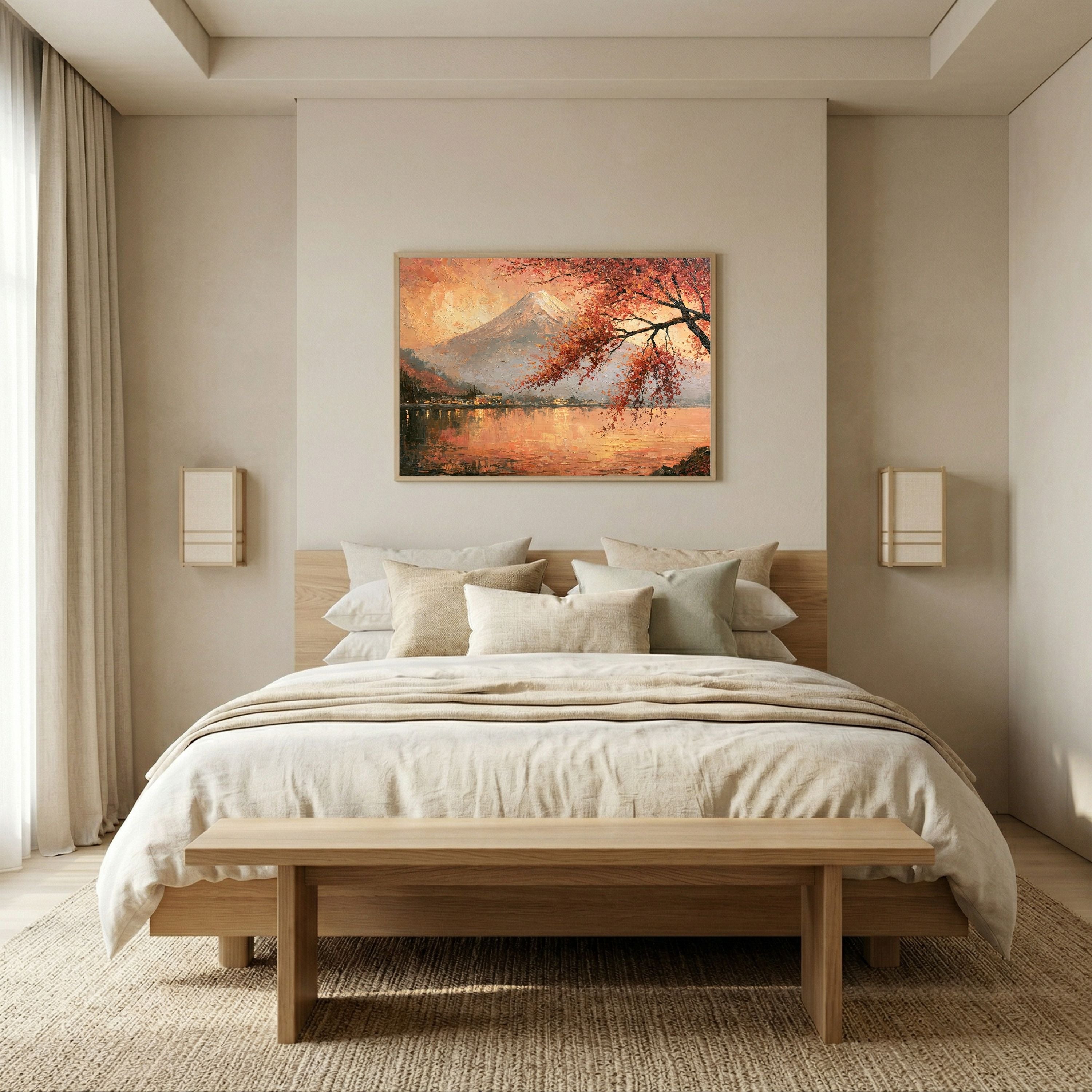 Vintage Mount Fuji Oil Painting