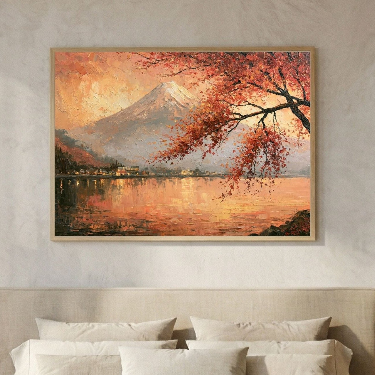 Vintage Mount Fuji Oil Painting