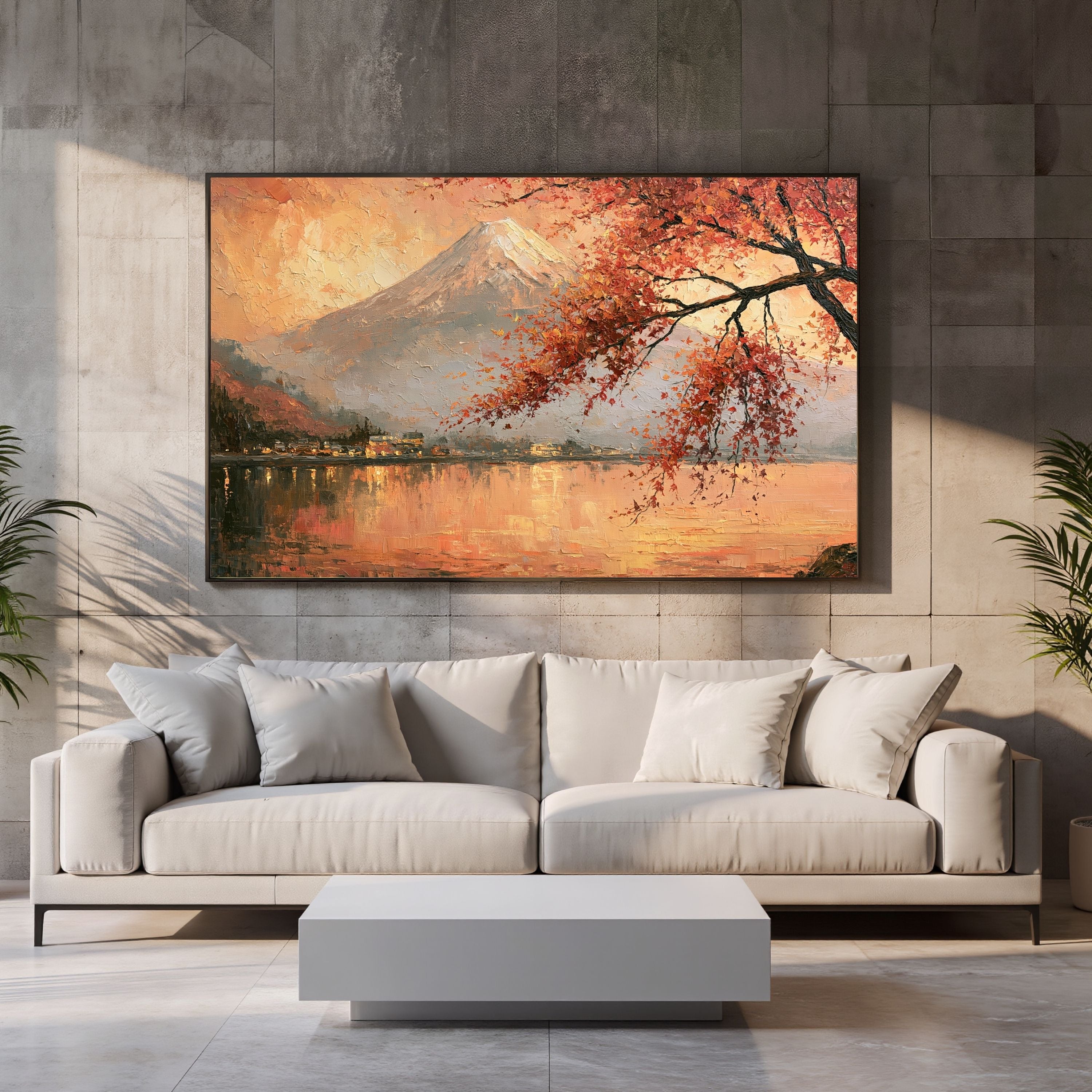 Vintage Mount Fuji Oil Painting