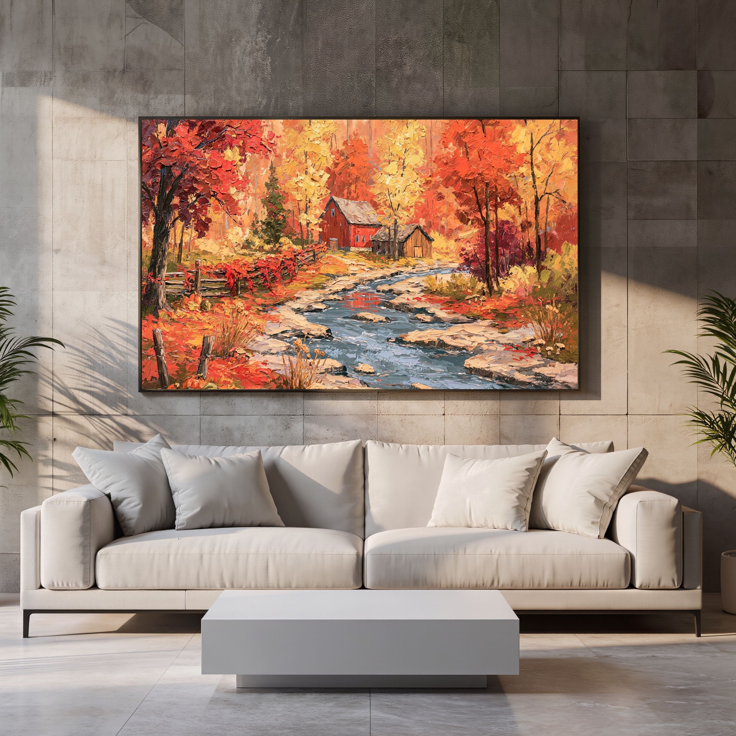 Autumn Farmhouse Painting