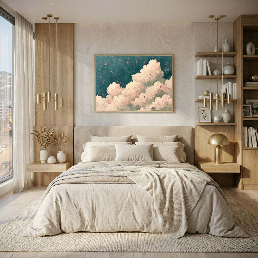 Starry Cloudy Sky Wall Art