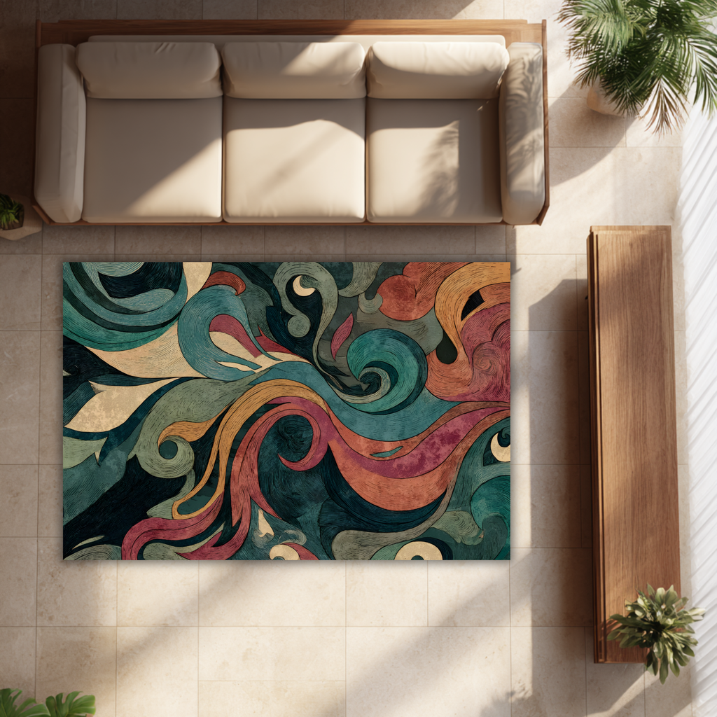 Abstract Multicolor Curved