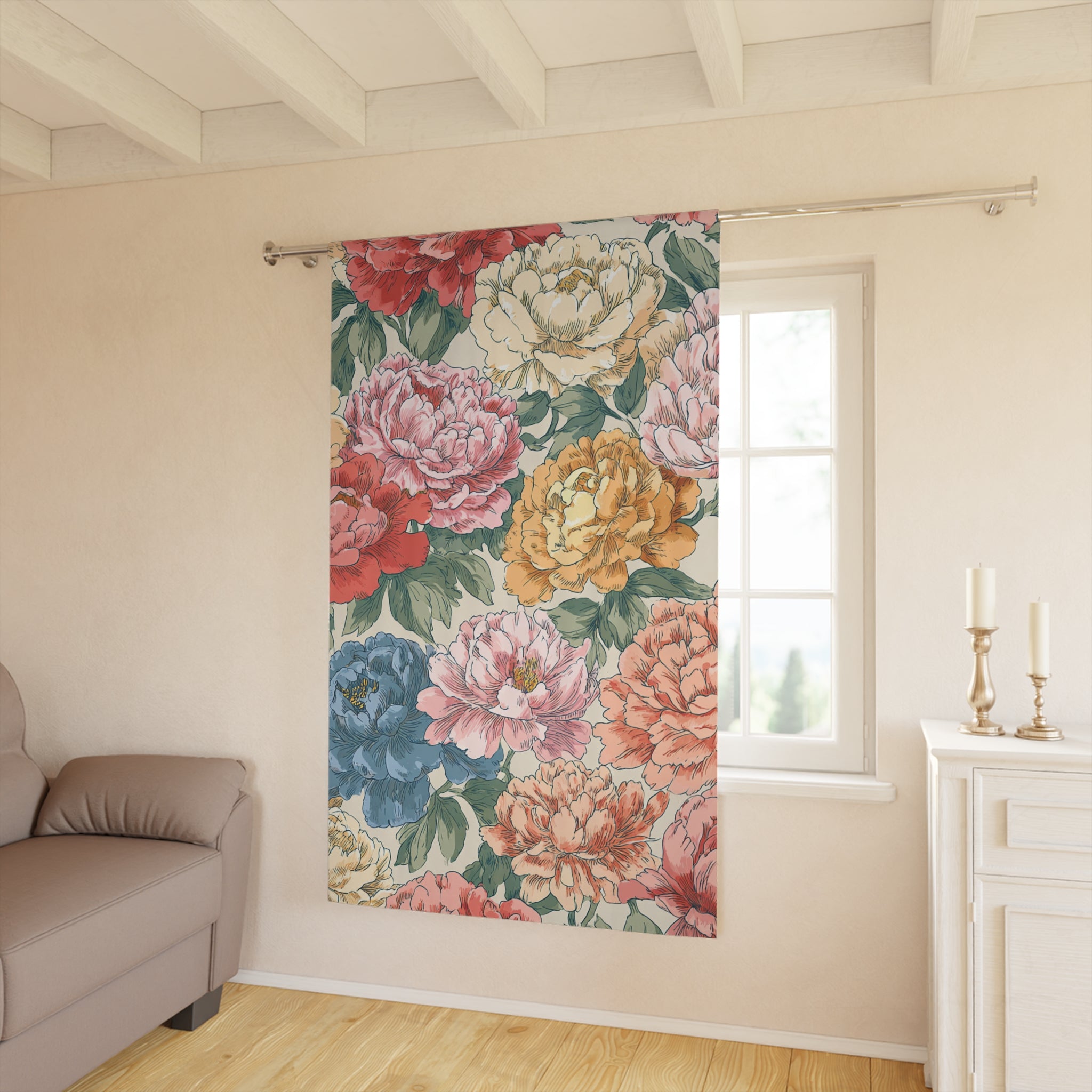 Floral Peony Singel Panel