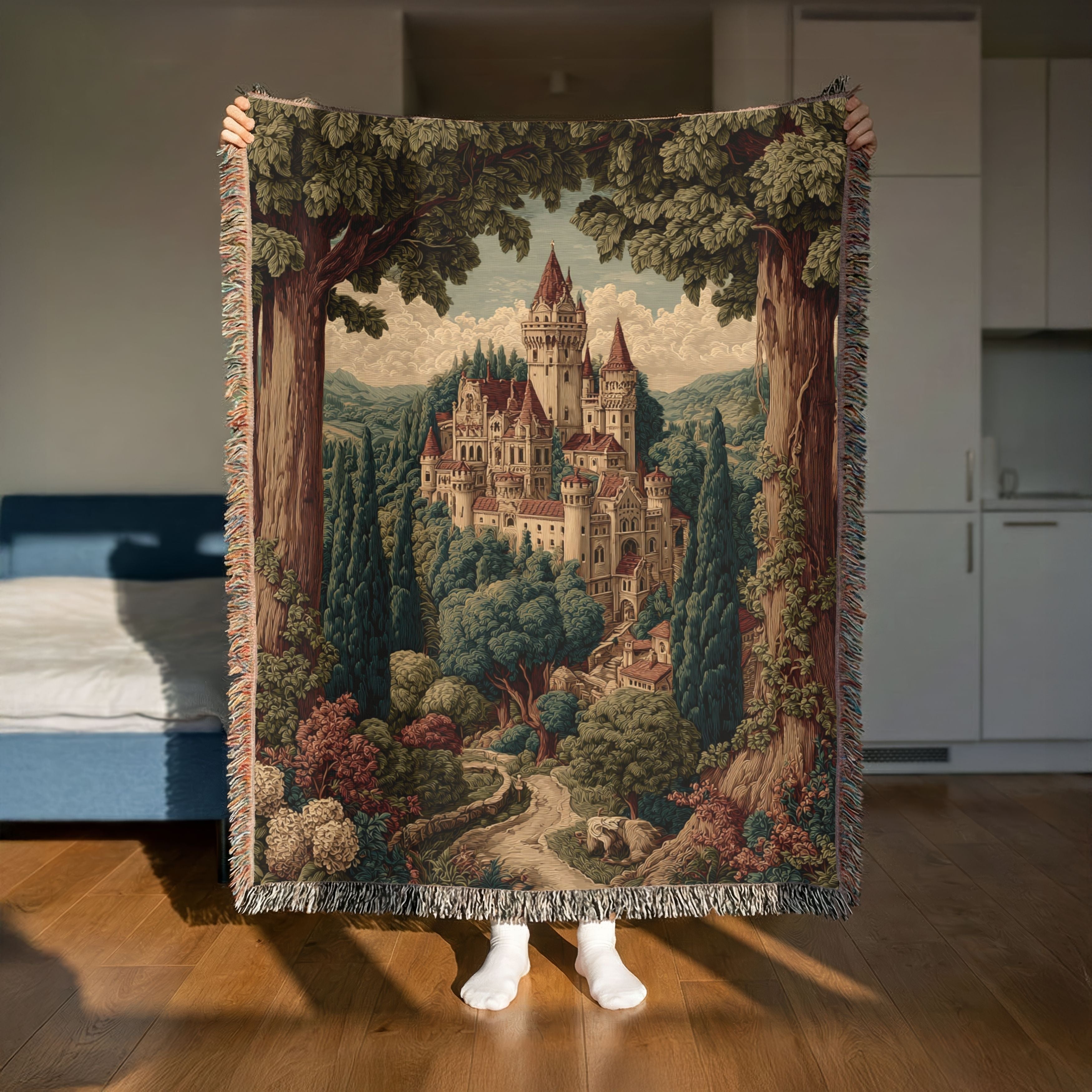 Vintage Tapestry Castle