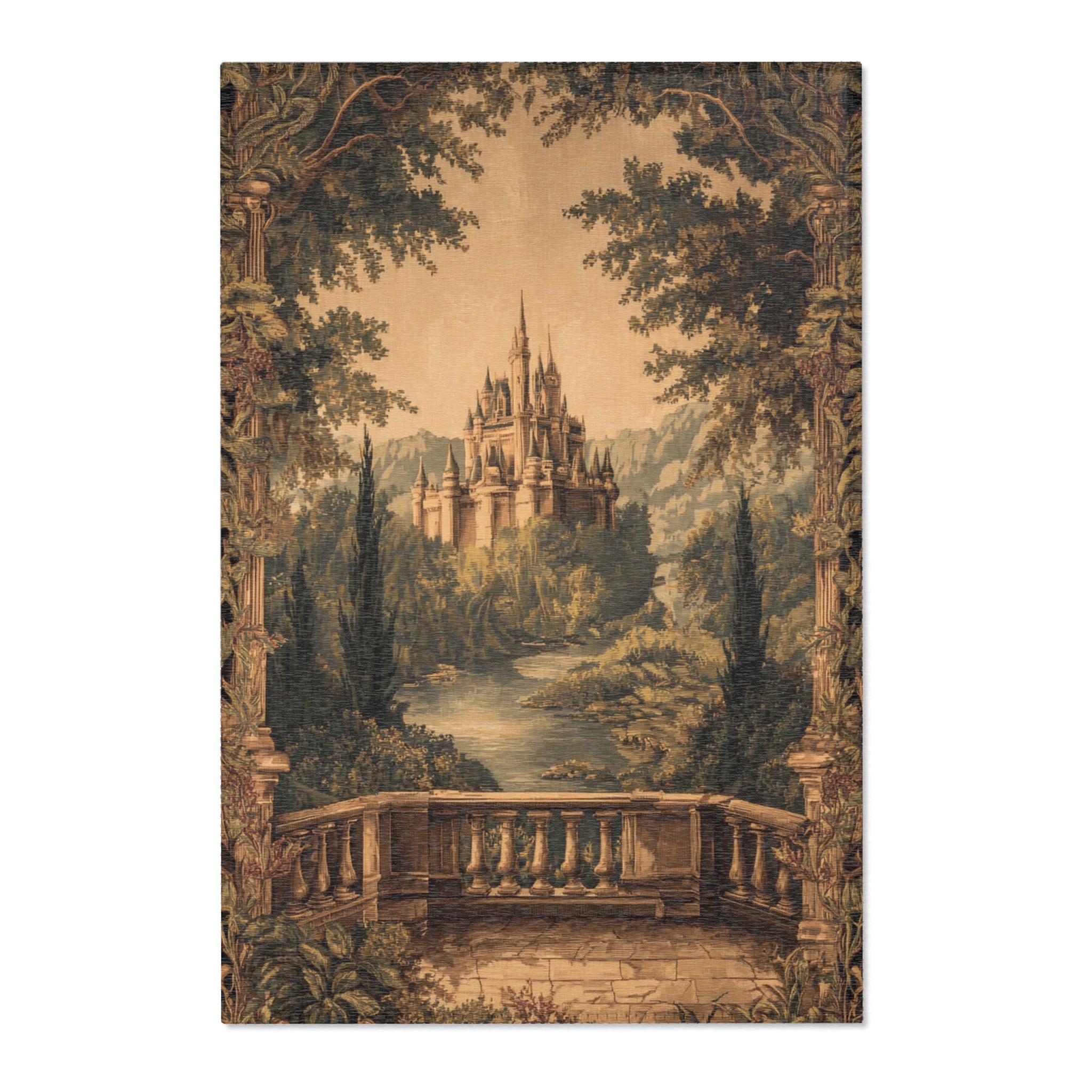Vintage Castle Medieval Rug
