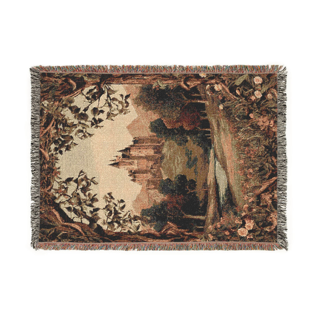 Vintage Castle Tapestry Woven Blanket