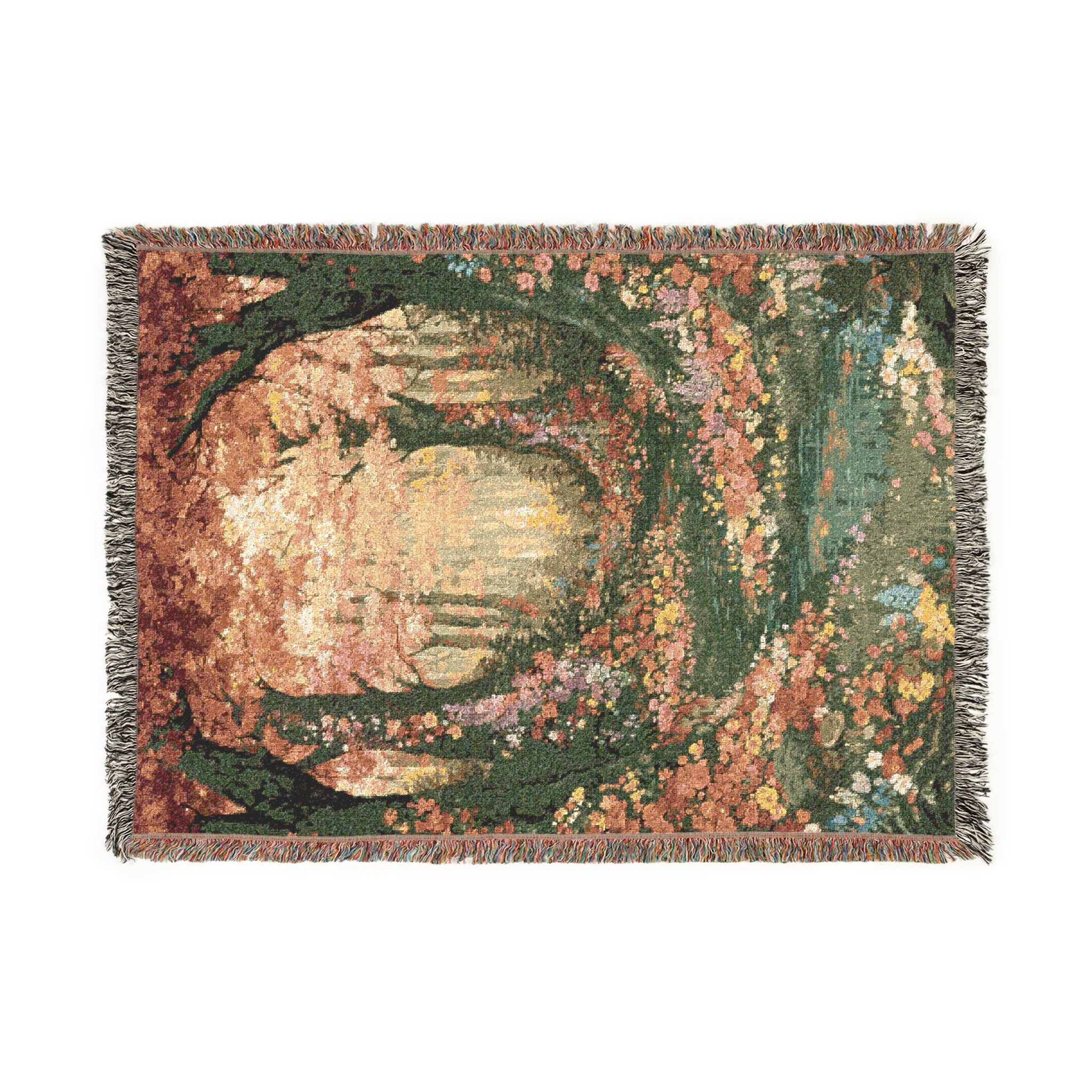 Abstract Forest Autumn Themed Woven Blanket | Tapestry Throw, Nature-Inspired