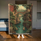 Vintage Landscape Woven Blanket