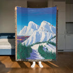 Mountain Landscape Woven Blanket