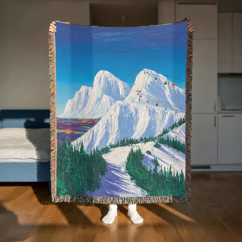 Mountain Landscape Woven Blanket
