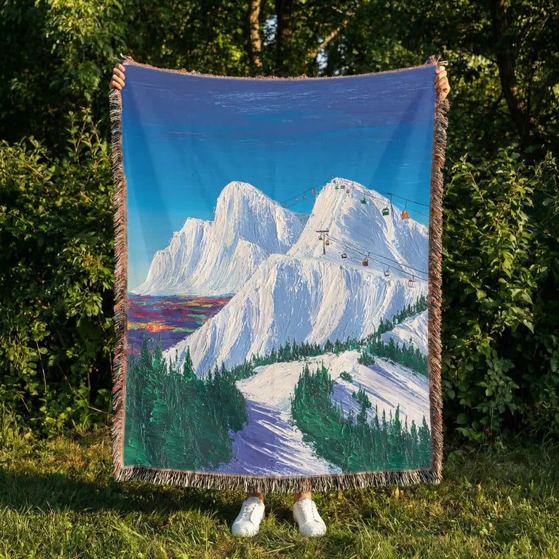 Mountain Landscape Woven Blanket