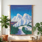 Mountain Landscape Woven Blanket