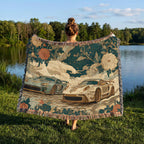 Retro Racing Cars Woven Blanket