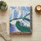 Mountain Landscape Woven Blanket