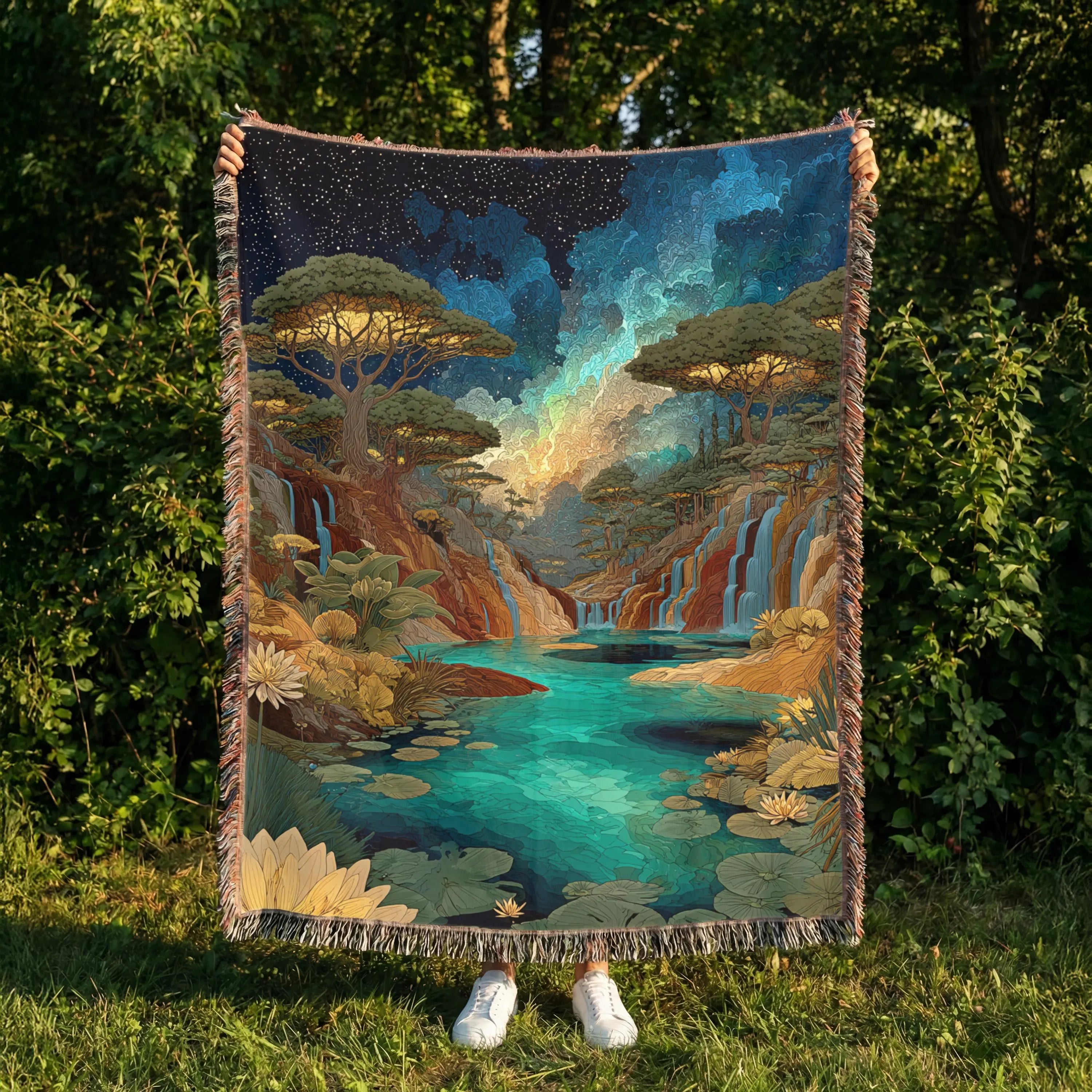 Mountain Waterfall Tapestry