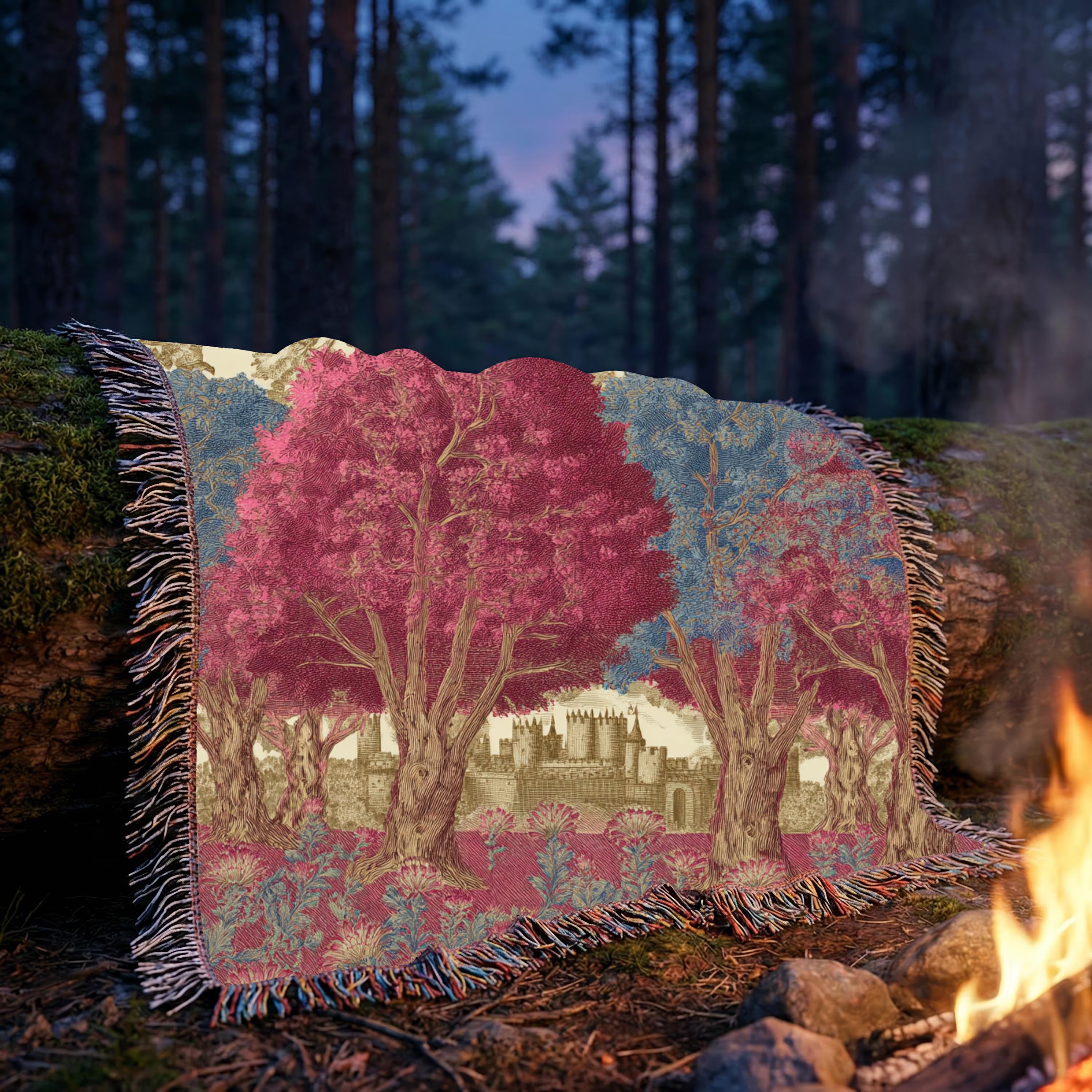 Autumn Trees Woven Blanket