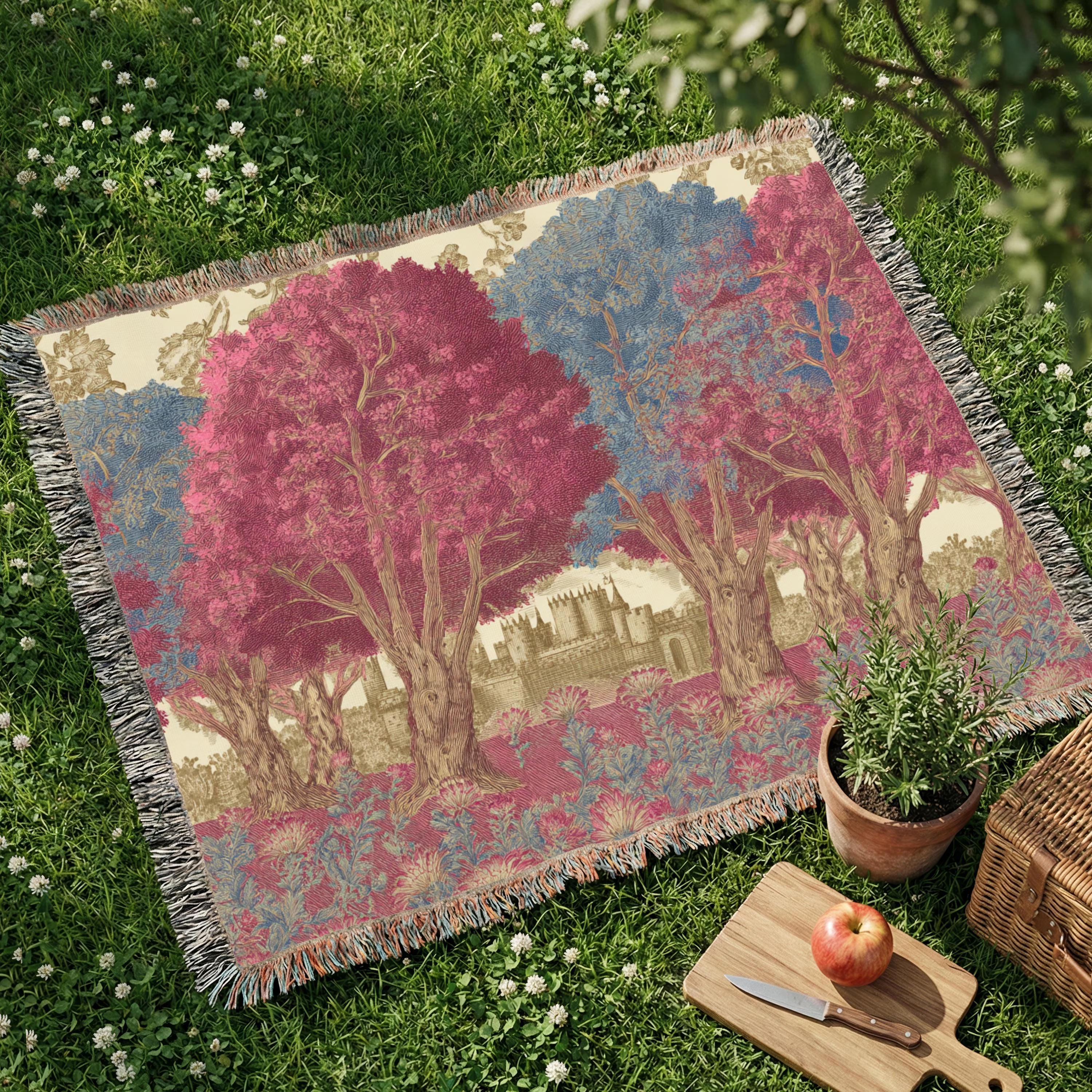 Autumn Trees Woven Blanket