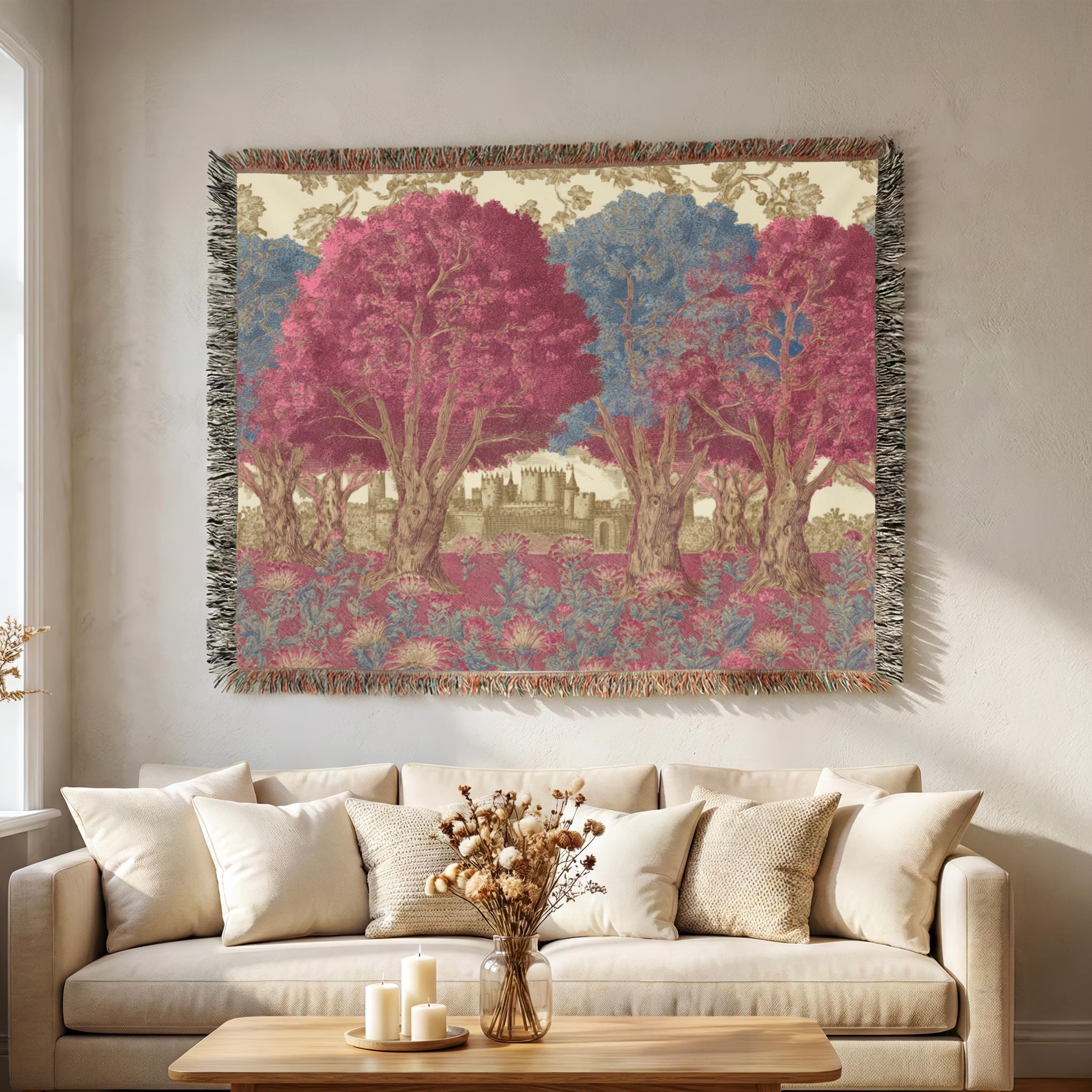 Autumn Trees Woven Blanket