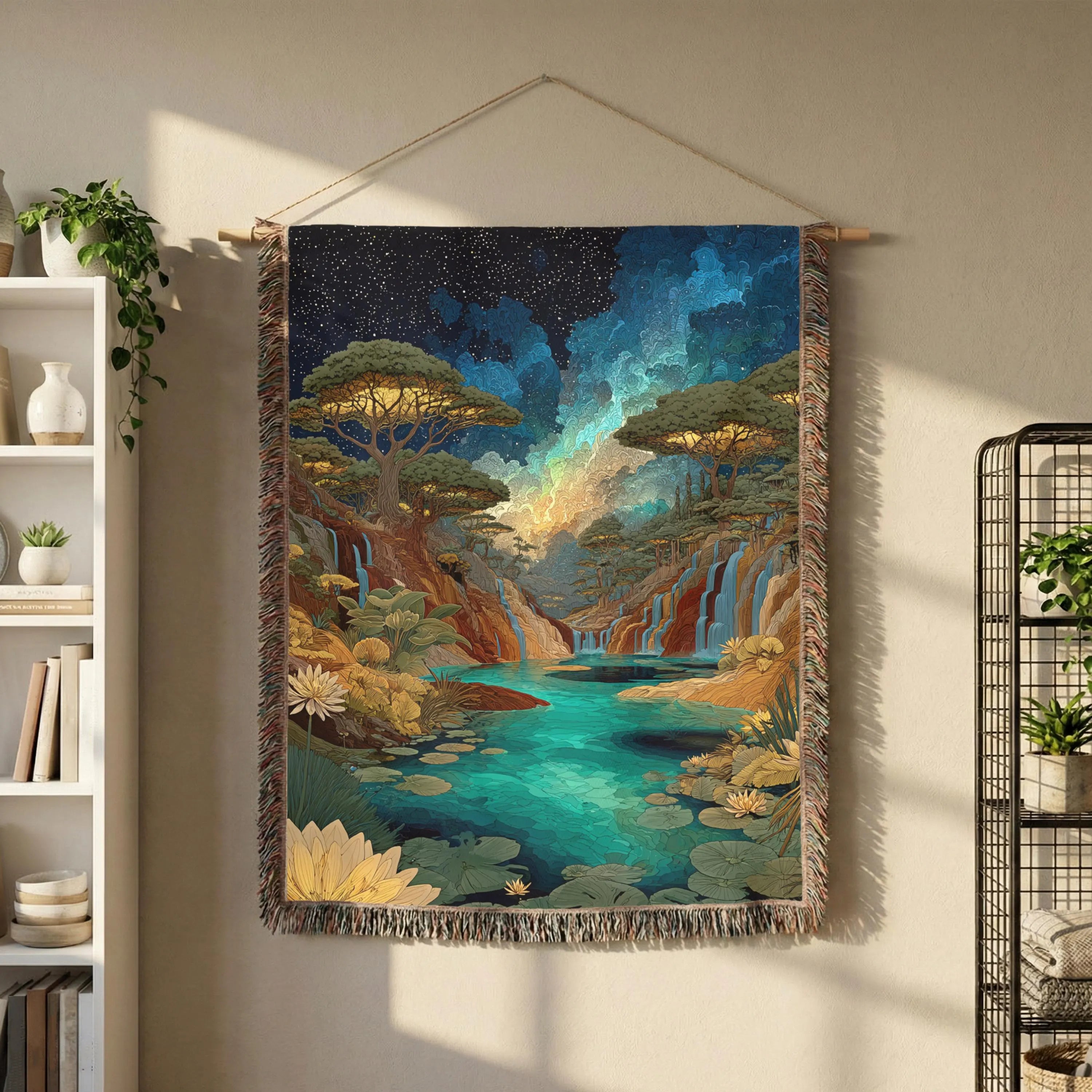 Mountain Waterfall Tapestry