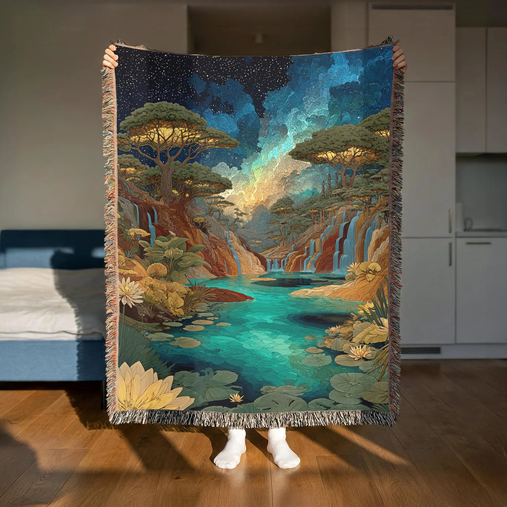 Mountain Waterfall Tapestry