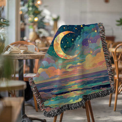 Abstract Celestial Moon and Stars